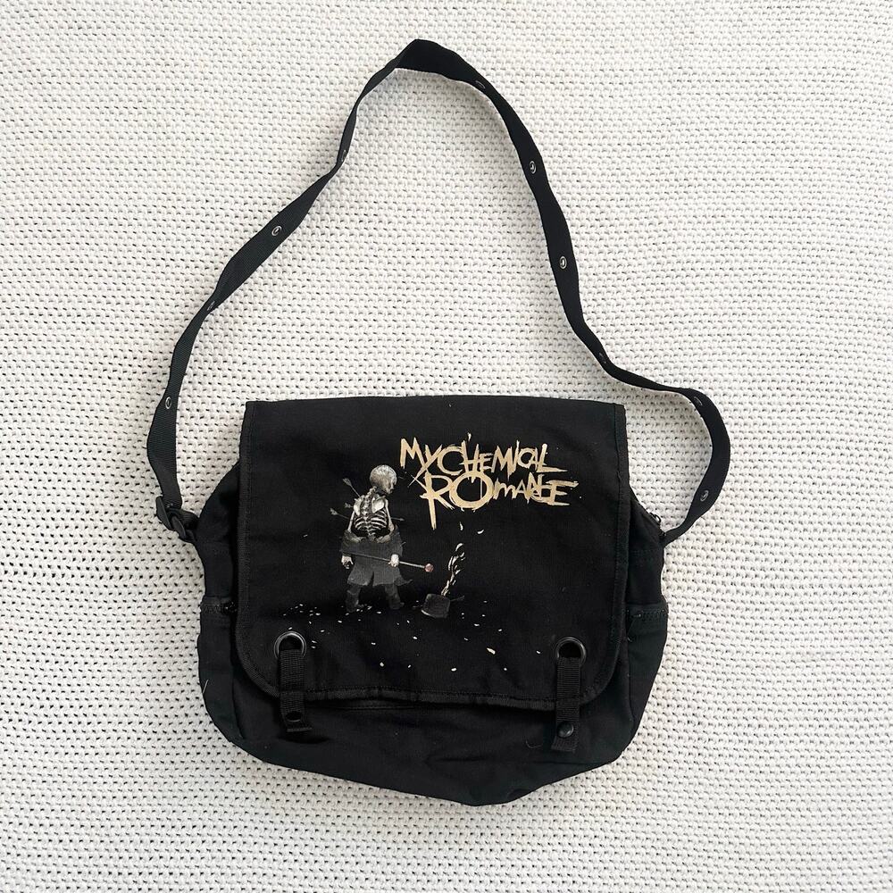 Sarin My Chemical Romance MCR Vintage Black Cotton Messenger Bag Black Parade